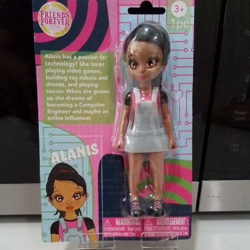 Alanis Doll with Black Hair and White Outfit